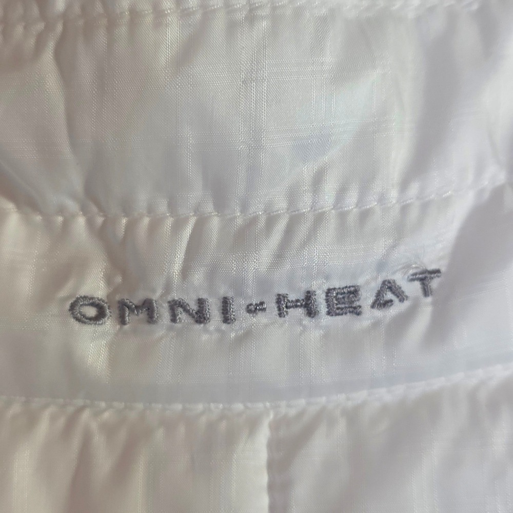 Columbia Omni-Heat White Quilted Puffer Vest Womens Medium Full Zip Insulated - Picture 9 of 16